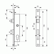Serrure encastrée THIRARD - cylindre standard nickelé 30x30 mm - axe 10.5 mm_2