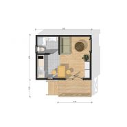 Studio de jardin - maison de jardin 20 m² - ossature bois, menuiseries extérieures gris anthracite - bardage Douglas ou panneaux fibre-ciment_2