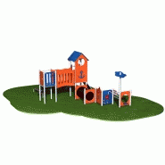 Structure de jeux 2 tours avec manipulation nautilus - STI20904I - pour enfants de 1 à 8 ans - capacité 22 enfants - avec toboggan et mur d'escalade_2