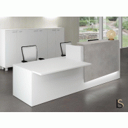 Banque d'accueil Z2 blanche avec accès handicapés - Officity - 206, Gauche, Blanc, Béton_2