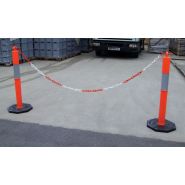 Ppvcret - barrière à chaîne poteaux pvc rétroréfléchissants - signals - h 1100 mm  ø 100 mm_2