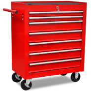 Vidaxl chariot à outils d'atelier avec 7 tiroirs rouge 141955_2