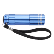 Lampe torche en aluminium - 9 LED - poignée cordelette - livrée avec 3 piles AAA - couleur bleue_2