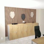 Armoire moyenne à portes battantes Haut. 121 cm - Mobel Linea - 80, Chêne veiné_2