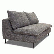 Canapé lit compact 3 places Lisbonne 140 cm - sommier à lattes, matelas 13 cm, tissu tweed gris chiné_2