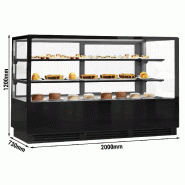 Vitrine réfrigérée de présentation avec service-arrière (l200 x p72 cm) avec éclairage led et 2 étagères_2