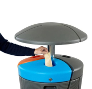 Corbeille publique Phoenix - 3×50 L - plastique recyclé - anti-graffiti - pour espaces publics_2