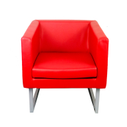 Fauteuil visiteur carré d'occasion - cuir - accoudoirs réglables - assise et dossier garnis_2