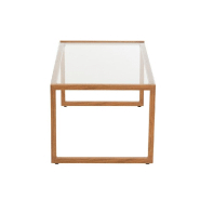 LIVIE - Table basse rectangulaire en métal et verre de sécurité, finition naturelle_2