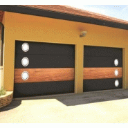 Porte de garage sectionnelle Miami By Me - motorisée - ouverture plafond - acier double paroi avec mousse polyuréthane - hublot - isolation thermique_2