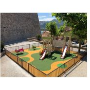 3822 - Structure pour aire de jeux - Transalp - Mon Château 3 tours avec filet, toboggans et panneaux ludiques_2