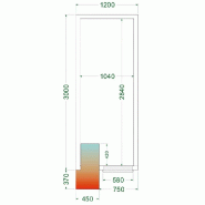 Chambre froide positive 6,03 m3 (1200 x 3000 x 2200 mm) avec monobloc de paroi_2