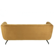 Canapé lounge Marianah ocre - style contemporain en velours capitonné - L207 x H78 x P82 cm_2