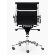 Fauteuil de Direction Bas Dossier LEO - Noir ou Blanc - Référence 7652 FR206 - Mécanisme basculant et réglable_2