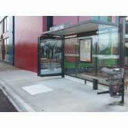 Abri bus cirrus à caisson publicitaire / structure en acier / bardage en verre trempé et verre sécurit / avec banquette / 365 x 145 cm_2