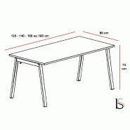 Bureau individuel Cosy Wood - 160, Blanc_2