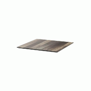 Infinity mange-debout avec piètement noir + plateau HPL Tropical Wood 70x70 cm_2