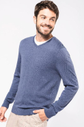 Pull col V homme - Réf: K965 - Kariban - 50% coton / 50% acrylique - Coupe ajustée_2