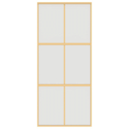 Vidaxl porte coulissante doré 90x205 cm verre esg dépoli et aluminium 155158_2