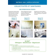 Outil de nettoyage pour surfaces avec mousse détergente et désinfectante