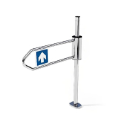 Portillon magasin - ouverture simple 0° à 90° - Bras 700mm avec signalisation - Fermeture automatique - Dispositif anti-panique - Finition acier chromé brillant_2