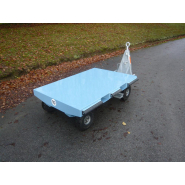 Remorque industrielle avec essieu directeur sur couronne à bille - Capacité plateau 1 tonne - MILOCO: 2152_2