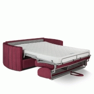 Canapé convertible express CAPRI - Couchage 140x197 cm - Matelas 16 cm - Accoudoirs stylisés - Velours bordeaux - Fabrication italienne_2