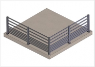 Garde-corps aluminium remplissage 10 lisses horizontales gris 7016_2