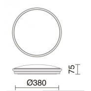 Plafonnier CARME IP44 LED SMD 27.5W - CCT 3000K, 4000K, 6000K - Diamètre 380mm - Spécial salle de bains_2