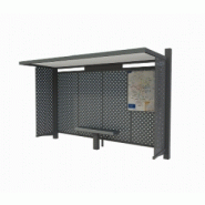 Abri bus cirrus anti vandalisme / structure en acier / bardage en bacacier / avec banquette / 365 x 145 cm_2