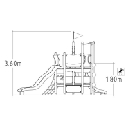 Structure multi-jeux 3 à 12 ans - Uniplay Viking 8061771 - Hags - poteaux bois, panneaux HPL, bleu_2