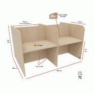 Bureau de call center version double 4 personnes Call. - Acacia clair, 4 places