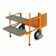 Chariot préparation de commandes - 4 étagères - escabeau pliant intégré - capacité jusqu'à 600 kg_2