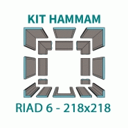 KIT CABINE HAMMAM À CARRELER RIAD 6 - 218X218 - 6 PLACES_2