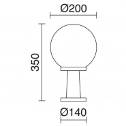Borne lumineuse Alia IP43 E27 42W - Noir - Hauteur 350 mm - Forme boule - Style classique résidentiel_2