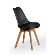 Ensemble de 4 chaises TAMARIS - Pieds en bois de hêtre avec coussin en cuir écologique - Référence 8022 FR206_2