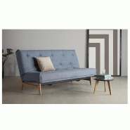 Innovation Living - Canapé convertible design Aslak 140x200 cm - capitonné tissu Mixed Dance Light Blue_2