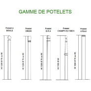 Potelet de protection en acier - à sceller ou amovible - Hauteur hors sol 1000 mm - Diamètre 76/90 mm - Thermolaqué_2