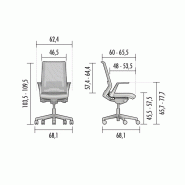 Siège de bureau Gymp - Mécanisme synchrone 3 positions - Accoudoirs ajustables et support lombaire réglable_2