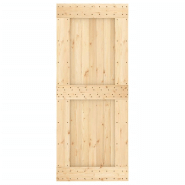 Vidaxl porte coulissante et kit de quincaillerie 85x210 cm pin massif 3203205_2