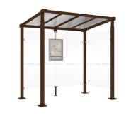 Abri Milan - Deux longueurs 2500 ou 5000 mm - Toiture en polycarbonate alvéolaire - Bardage en verre Sécurit® 8 mm_2