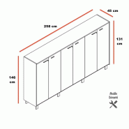 Armoire moyenne 6 portes - Quadrifoglio - Eucalyptus_2