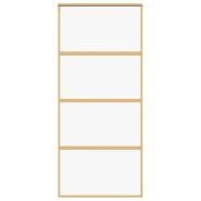 Vidaxl porte coulissante doré 90x205 cm verre esg clair et aluminium 155179_2