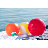 Ballon de plage gonflable en PVC brillant - diamètre 40 cm - couleur rouge_2