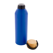 Bouteille en aluminium - 600 ml - Couvercle en bambou - Couleur bleu_2