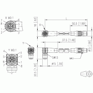 METZ CONNECT Câble Ethernet industriel M12 droit-coudé, codage X, 1 m_2