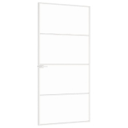 Vidaxl porte d'intérieur blanc 93x201,5 cm trempé verre aluminium fin 153668_2