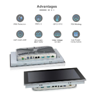 Panel PC industriel fanless 13,3 pouces Full HD tactile capacitif IP66 - EVI-133WAC_2