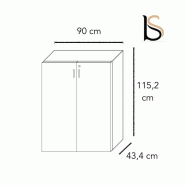 Armoire moyenne Pigreco - MARTEX. - Gris anthracite, Blanc pastel_2