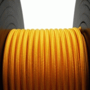 Fil électrique tissé jaune maïs - Look rétro en tissu - Vendu au mètre_2